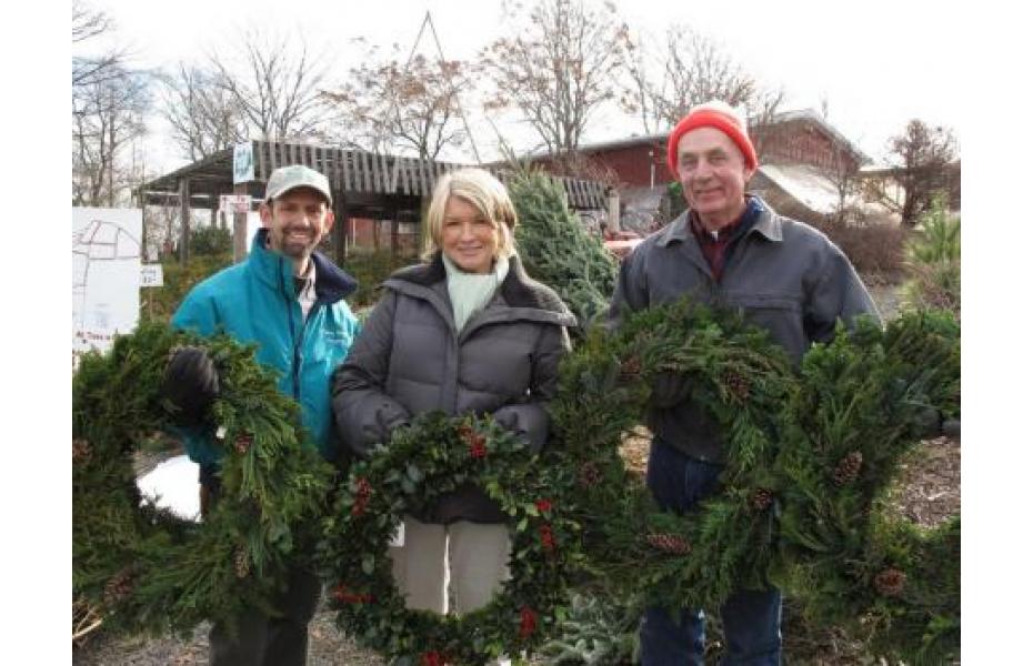 Andy, Martha and Dick with Wreaths